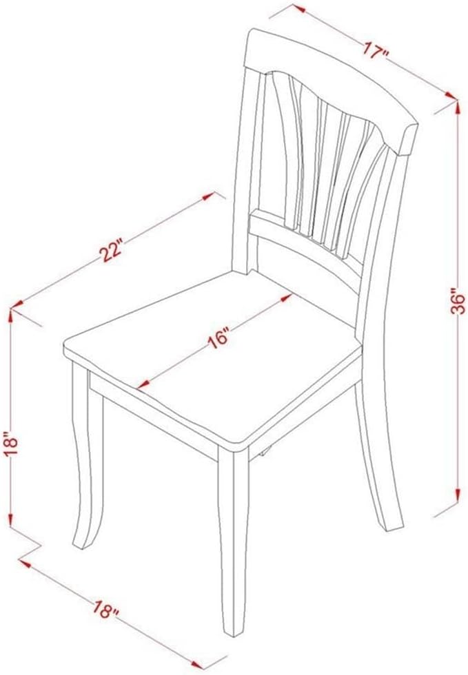 East West Furniture DMAV5-OAK-W 5 Piece Dinette Set - Image 6