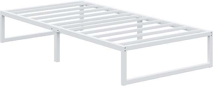 EMODA 12 Inch Twin XL Bed Frame, Metal Platform White Bed Frame No Box Spring - Image 9