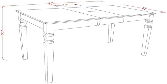 East West Furniture WEIP7-BMK-W 7 Piece Dining Set Consist of a Rectangle - Image 7