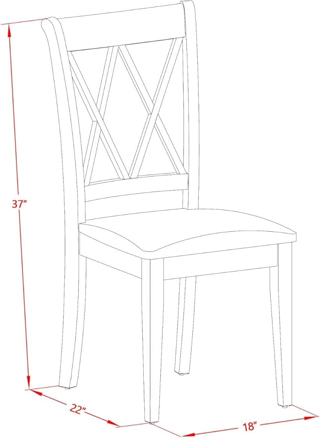 East West Furniture MLCL3-MAH-C 3 Piece Dining Room Furniture Set Contains a - Image 5