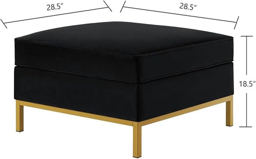 24KF Large Velvet Ottoman, Upholstered Padded Cushion Ottoman Table, Large Foot - Image 2