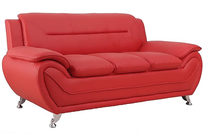 Container Furniture Direct Michael Sofa And Loveseat Red - Image 5