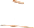 59" 40W Wood LED Linear Pendant Light Fixture Led Dining Room Light Dimmable by Yisdesign