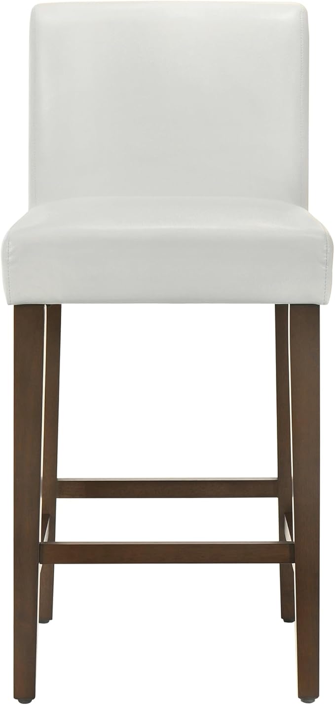 CHITA Counter Height Bar Stools Set of 2, PU Leather in White - Image 5