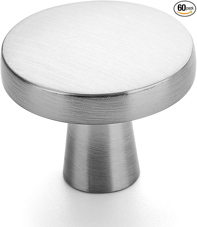 Ravinte 60 Pack Drawer Pulls 1-1/4 Inch Kitchen Cabinet Knobs Brushed Nickel by Ravinte