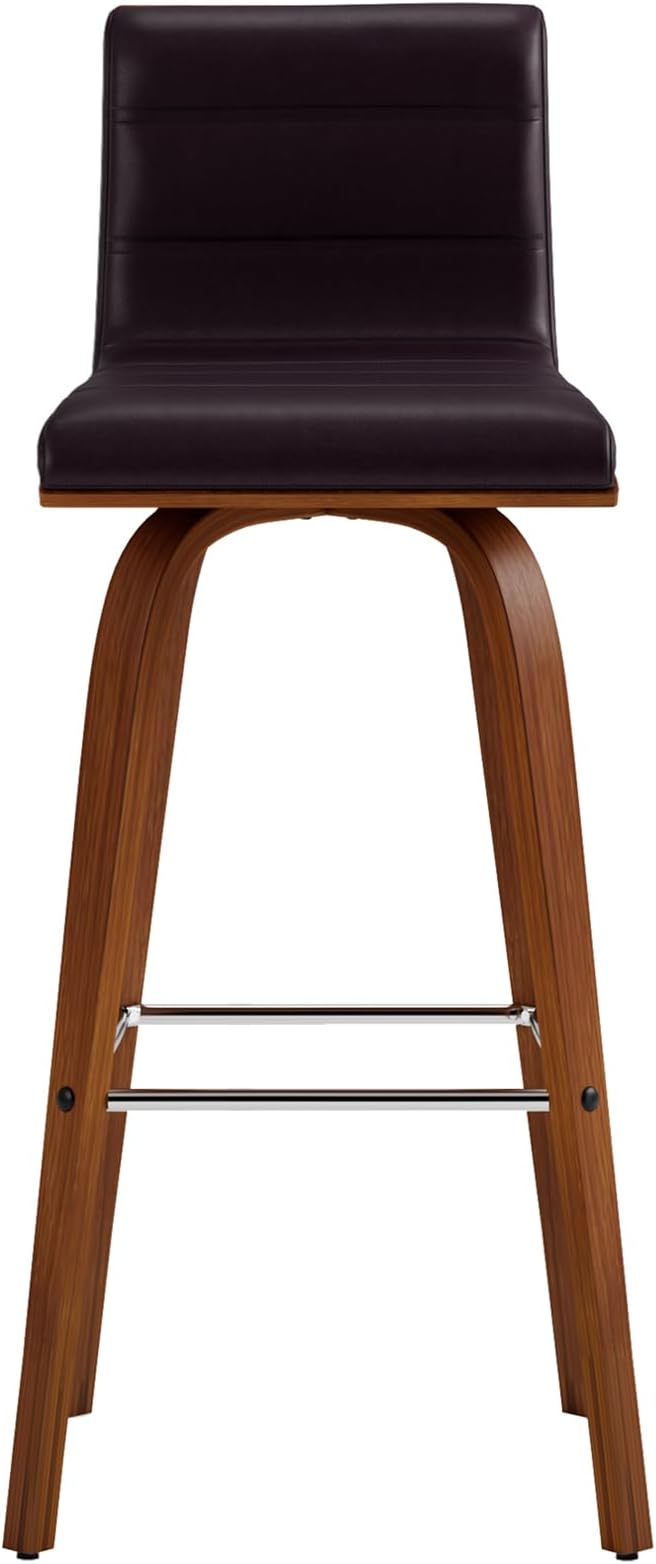 Vienna 30" Swivel Bar Stool in Walnut Wood Finish - Image 6