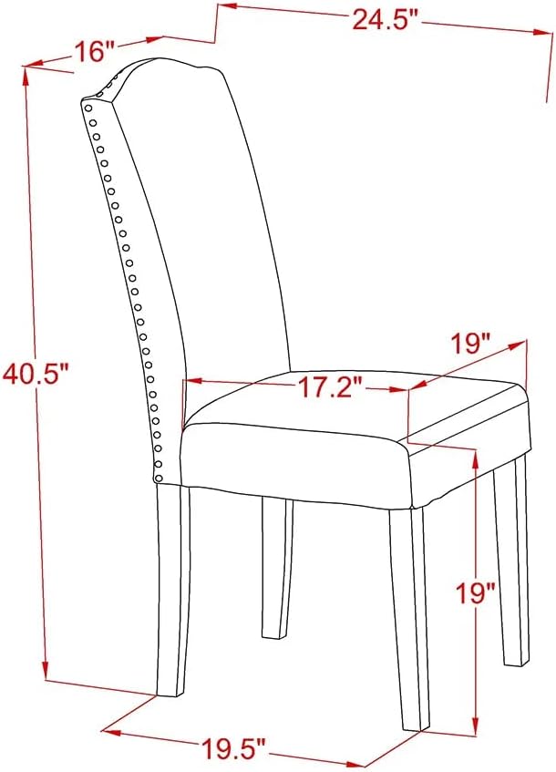 East West Furniture NDEN3-MAH-18 3 Piece Dining Set Contains a Rectangle Dining - Image 14