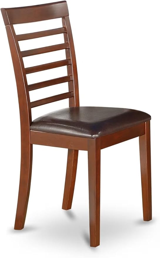 East West Furniture CAML6C-MAH-LC 6 Piece Dining Table Set Contains a Rectangle - Image 4