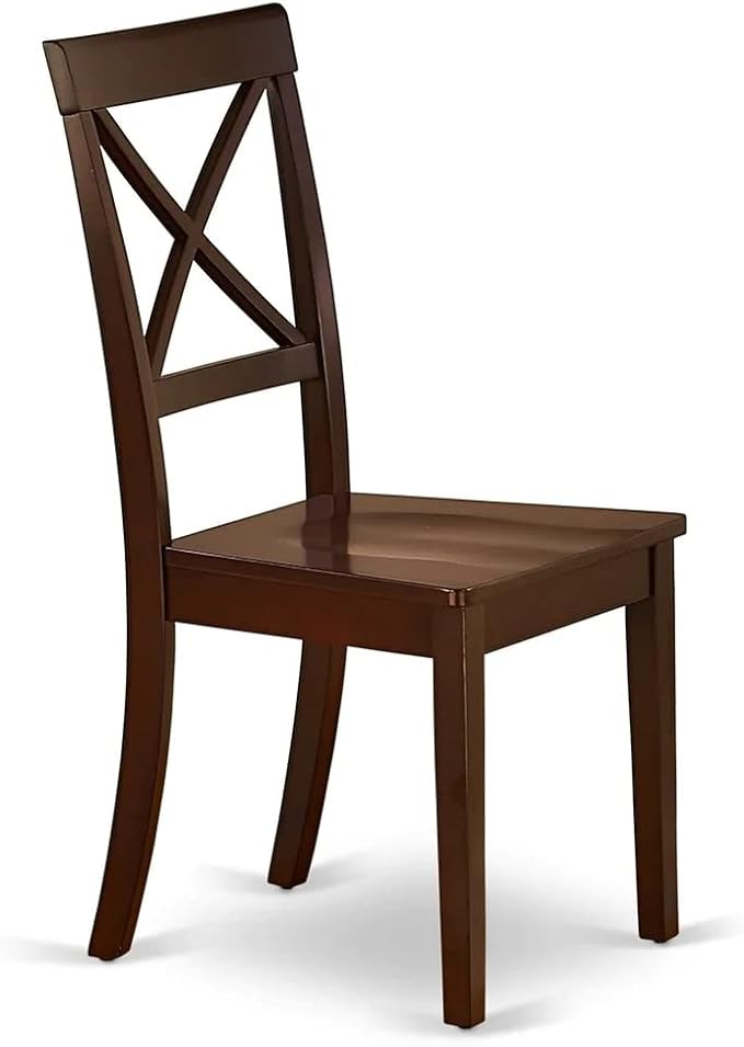 East West Furniture HBBO3-MAH-W 3 Piece Dining Room Table Set Contains a Round - Image 7
