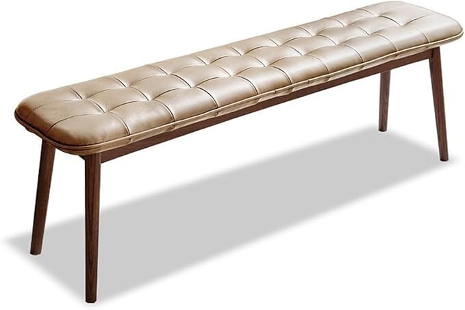 Upholstered Bench, 51.18 in Natural Oak Wood - Image 7