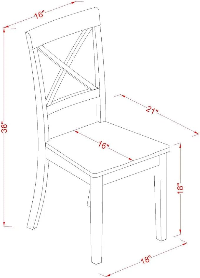 East West Furniture NDBO5-LWH-LC 5 Piece Dinette Set - Image 9