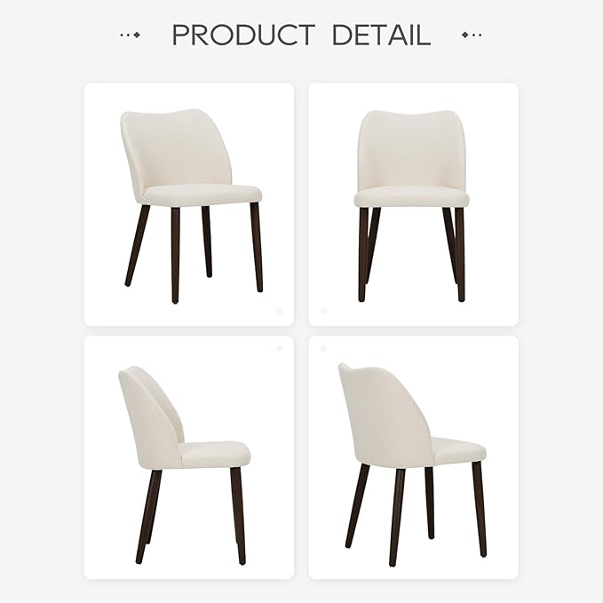 COLAMY Upholstered Dining Chairs Set of 2, Modern Fabric Dining Room Kitchen - Image 6
