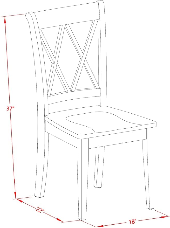 East West Furniture MLCL5-MAH-W 5 Piece Kitchen Table & Chairs Set Includes a - Image 13