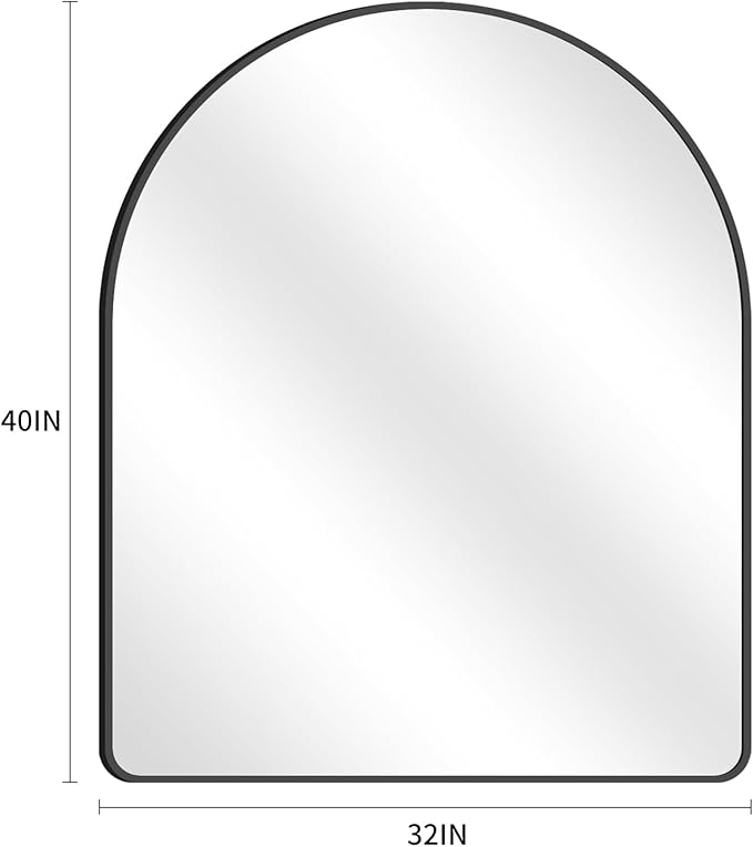 FORBATH Arched Mirror 40x32 Inch, Hanging or Leaning Against Wall - Image 8