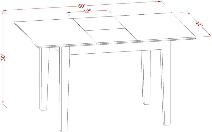 East West Furniture PSIP5-MAH-W 5 Piece Dinette Set - Image 4