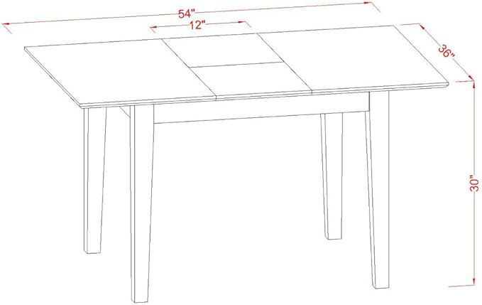 East West Furniture Milan 7 Piece Kitchen Set Consist of a Rectangle Table - Image 7