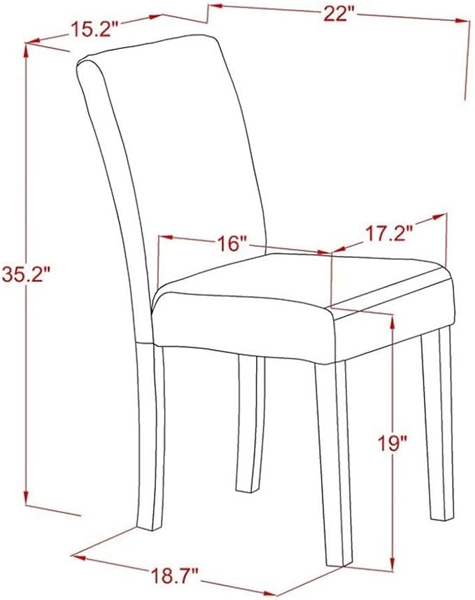 East West Furniture X027AB264-5 5 Piece Dining Table Set Includes a Rectangle - Image 6