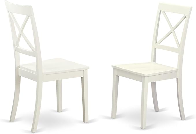 East West Furniture HBBO3-LWH-W 3 Piece Kitchen Table & Chairs Set Contains a - Image 4