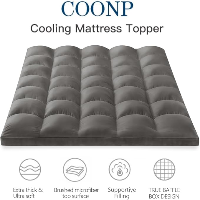 COONP Twin Mattress Topper, Extra Thick Pillowtop, Cooling Plush Mattress Pad - Image 2