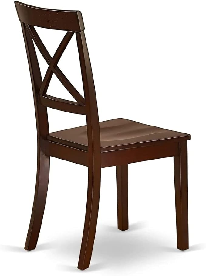 East West Furniture HBBO5-MAH-W 5 Piece Dining Set Includes a Round Dining Table - Image 9