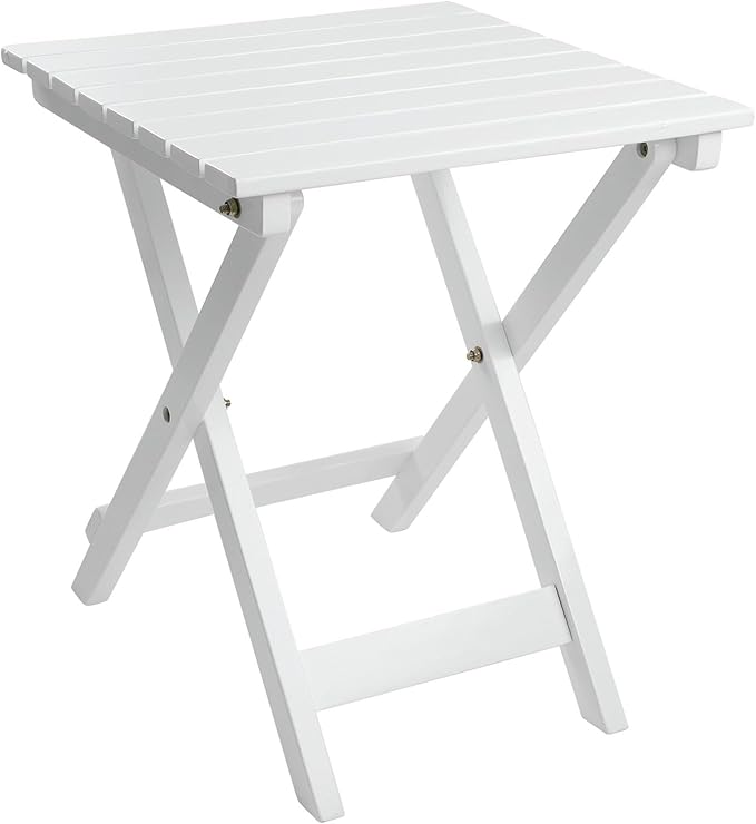 Outdoor Patio Side Table Small Wood End Square Table Folding Coffee Furniture by Hngilkoo