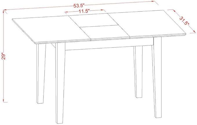 East West Furniture NOCE5-MAH-10 5 Piece Kitchen Table Set Includes a Rectangle - Image 13