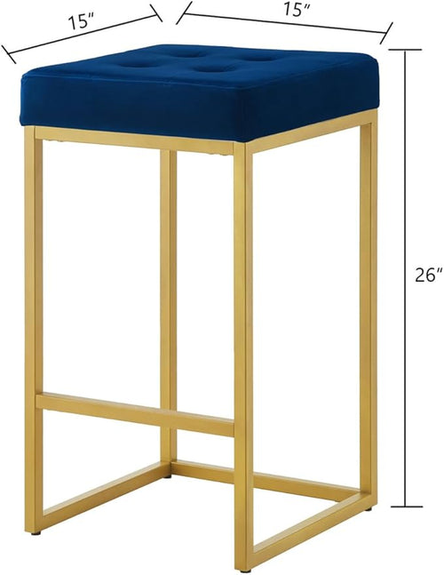 24KF Contemporary Counter Height Bar Stool Set of 2 - Image 2