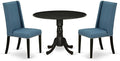 East West Furniture DLFL3-BLK-21 3 Piece Kitchen Table Set Contains a Round by EastWestFurniture