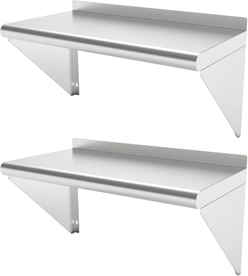 12''x24'' - 2PACKS Wall Mounted Stainless Steel Shelf NSF Commercial Metal Wall by STEELBUS