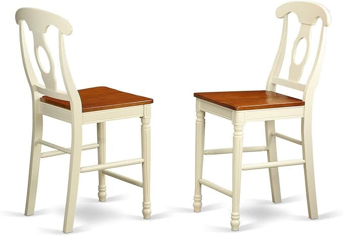 East West Furniture JAKE5-WHI-W 5 Piece Kitchen Counter Height Dining Table Set - Image 3