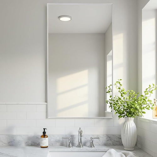 20x36 Inch Silver Bathroom Mirror by LEDLUX