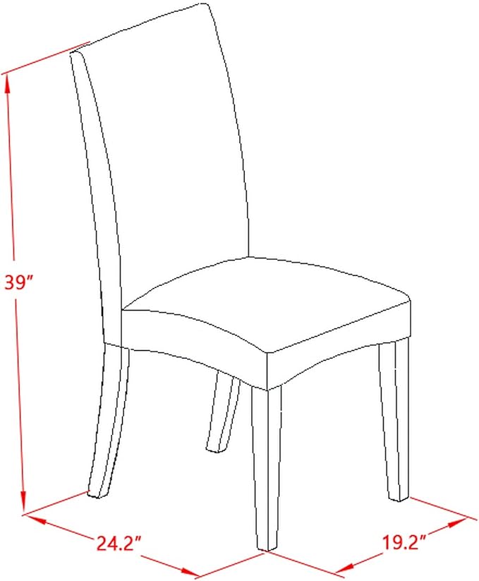East West Furniture X697DR124-9 9 Piece Modern Dining Table Set Includes a - Image 14