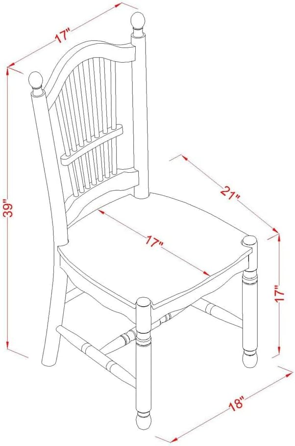 East West Furniture MZDO5-MAH-W 5 Piece Dining Room Table Set Includes a - Image 16