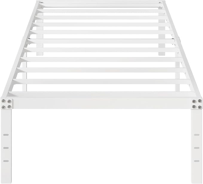 16 Inch White Twin XL Bed Frames, Metal Platform Twin XL Bed Frame - Image 8