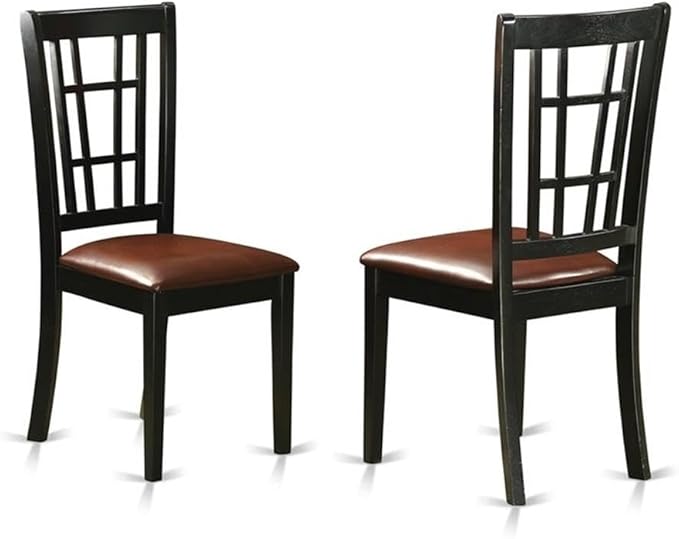 East West Furniture LGNI5-BLK-LC 5 Piece Kitchen Table & Chairs Set Includes a - Image 4