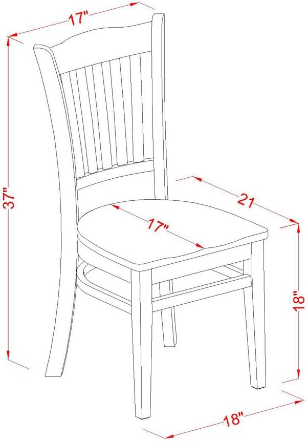 East West Furniture ANGR5-MAH-W 5 Piece Dining Room Table Set Includes a Round - Image 12