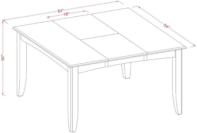 East West Furniture PFT-BLK-TL Parfait Modern Kitchen Table - Image 3