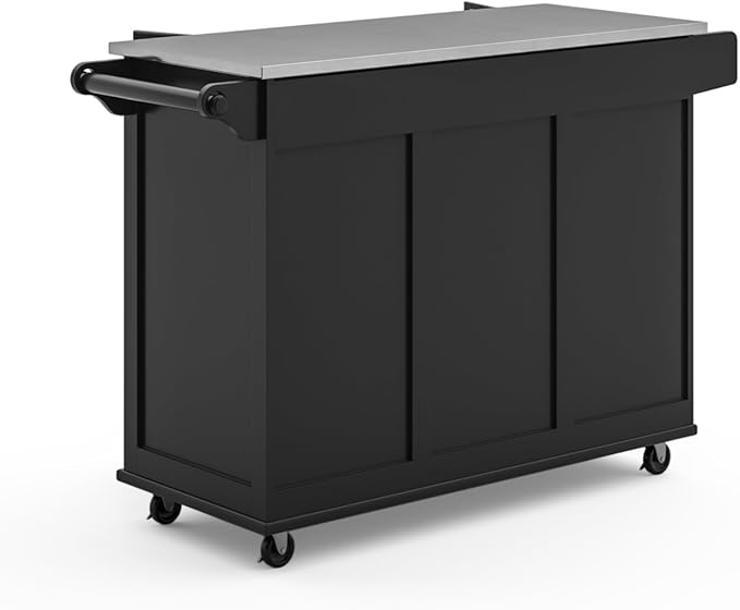 Homestyles Dolly Madison Black Mobile Kitchen Island Cart - Image 10