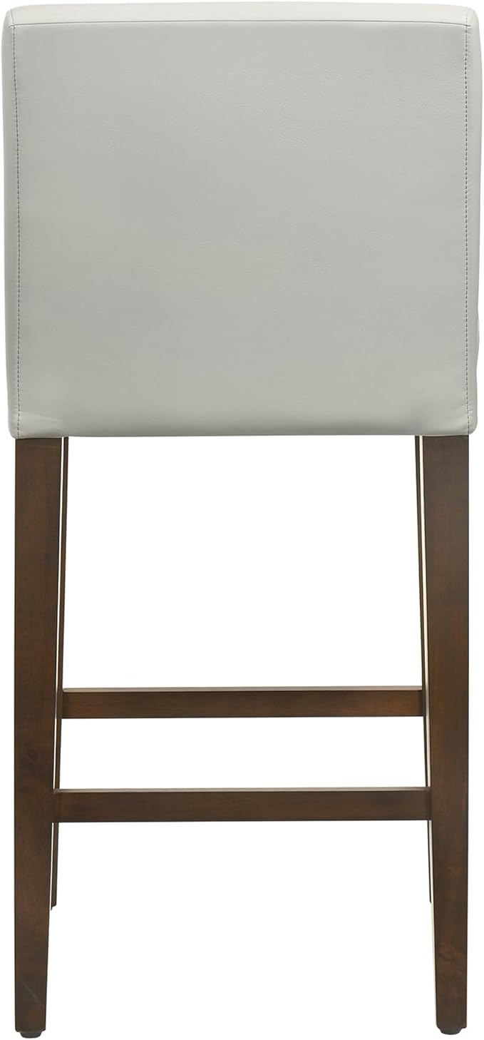 CHITA Counter Height Bar Stools Set of 3, PU Leather in Creamy Grey - Image 6