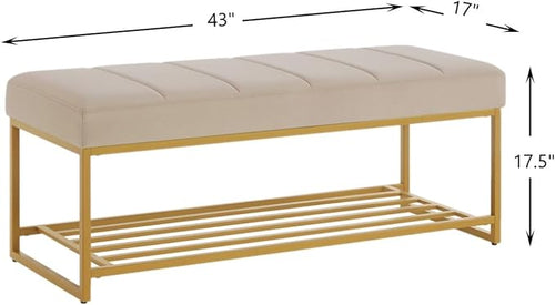 24KF Taupe Velvet Upholstered End of Bed Bench - Image 2