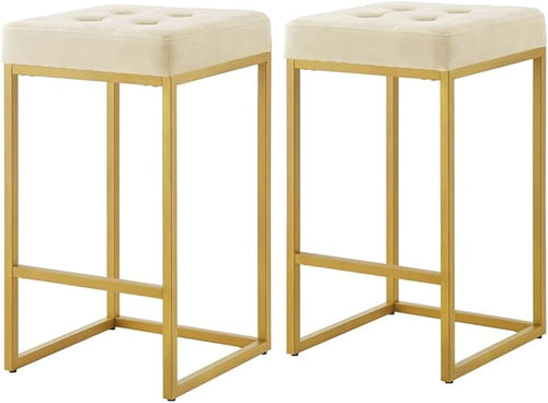 24KF Contemporary Counter Height Bar Stool Set of 2 - Image 2