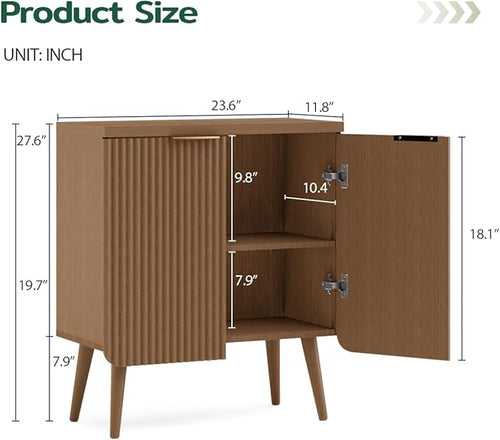 23.6" Sideboard Cabinet with 2 Doors, Modern Buffet Cabinet with Adjustable - Image 2