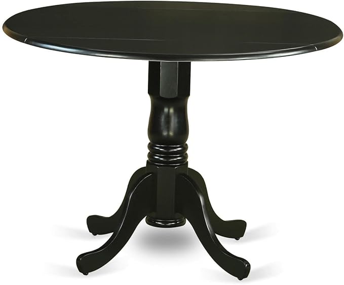 East West Furniture DLAB3-BLK-73 3 Piece Kitchen Table Set Contains a Round - Image 2