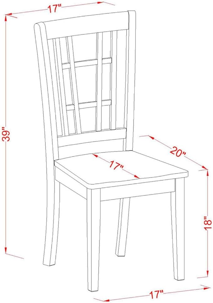 East West Furniture SUNI3-BMK-W 3 Piece Kitchen Table Set - Image 5