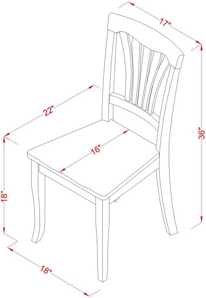 East West Furniture ANAV5-LWH-W 5 Piece Dining Room Table Set Includes a Round - Image 11