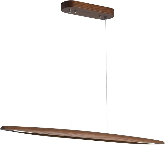51" Wood Linear Pendant Light Wood Dining Room Light Fixture Modern Pool Table by Yisdesign