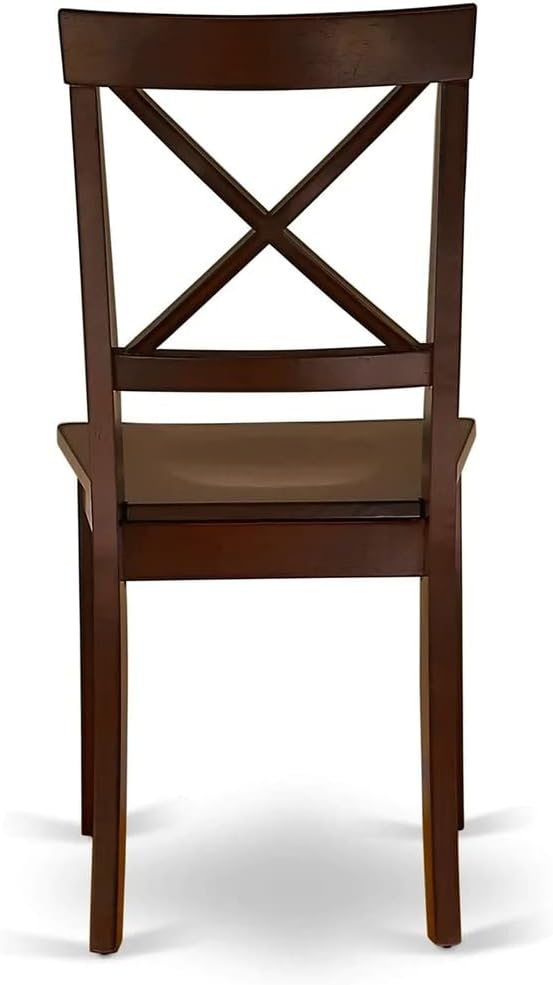 East West Furniture ESBO3-MAH-W 3 Piece Dining Room Table Set Contains a Round - Image 9