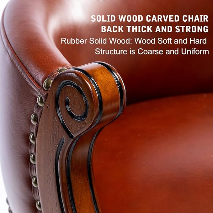 Cow top Leather Wooden Bar Stools, 29.5" Bar Height Bar Chair - Image 4