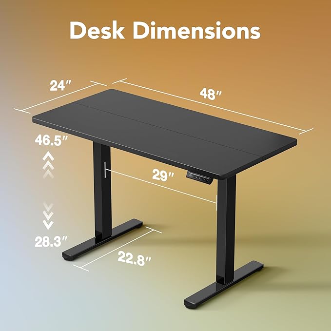 HUANUO 48" Electric Standing Desk Adjustable Height, 4 Memory Height Settings - Image 2