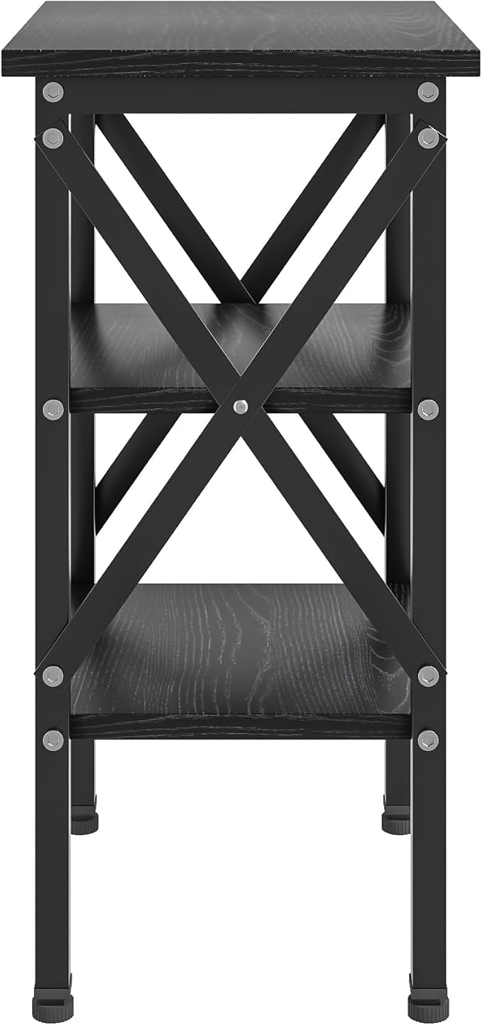 VECELO End Table Set of 2, Bedside Table, X-Design Reinforced Nightstands - Image 5